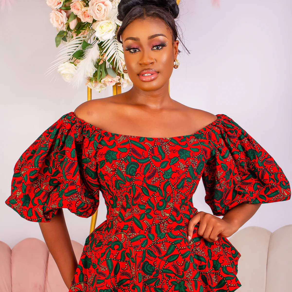 Ankara Off-Shoulder Top 